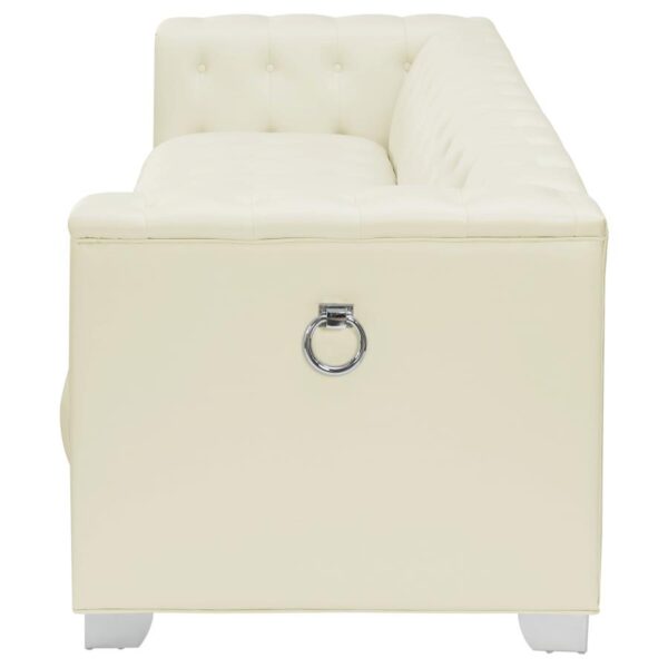 Chaviano Tufted Upholstered Sofa Pearl White 505391 by Coaster Furniture 19