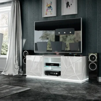 High Gloss Lacquer, Mat Kiu TV Base With Light