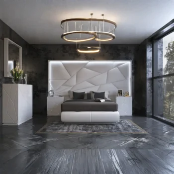 Mat Majesty White Bedroom Set with Light and Kiu Cases