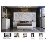 Mat Majesty White Bedroom Set with Light and Kiu Cases