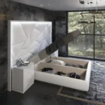 Mat Majesty White Bedroom Set with Light and Kiu Cases