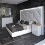 Mat Majesty White Bedroom Set with Light and Kiu Cases
