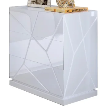 High Gloss Lacquer, Mat Kiu 3 drawers High Nightstand