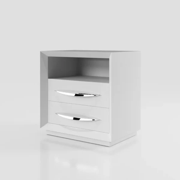 Mat Majesty White Bedroom Set with Light and Carmen Cases