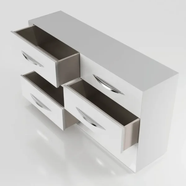 Mat Majesty White Bedroom Set with Light and Carmen Cases