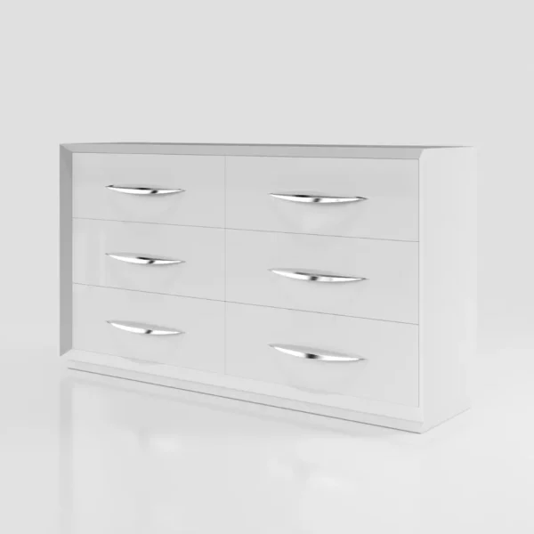 Mat Majesty White Bedroom Set with Light and Carmen Cases