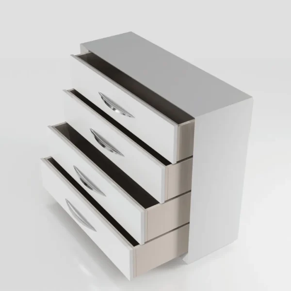 Mat Majesty White Bedroom Set with Light and Carmen Cases