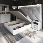Mat Majesty White Bedroom Set with Light and Carmen Cases