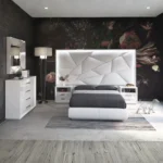 Mat Majesty White Bedroom Set with Light and Carmen Cases