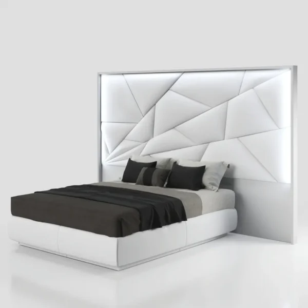 Mat Majesty White Bedroom Set with Light and Carmen Cases