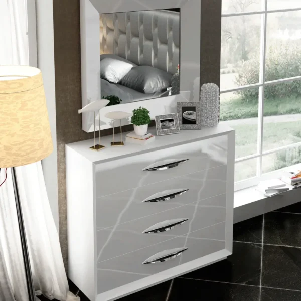 Mat Majesty White Bedroom Set with Light and Carmen Cases