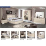 High Gloss Lacquer Platinum Legno Bedroom Set Ivoty Betullia Sabbia