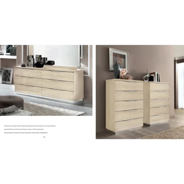 High Gloss Lacquer Platinum Legno Bedroom Set Ivoty Betullia Sabbia