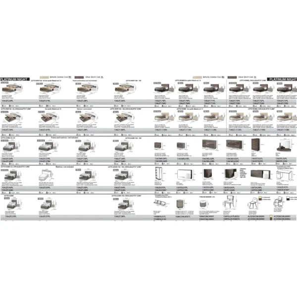 High Gloss Lacquer Platinum Legno Bedroom Set Ivoty Betullia Sabbia