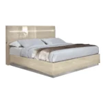 High Gloss Lacquer Platinum Legno Bed Ivory Betullia