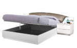 High Gloss Lacquer Onda DROP Bed WHITE p12041 By ESF Furniture 12