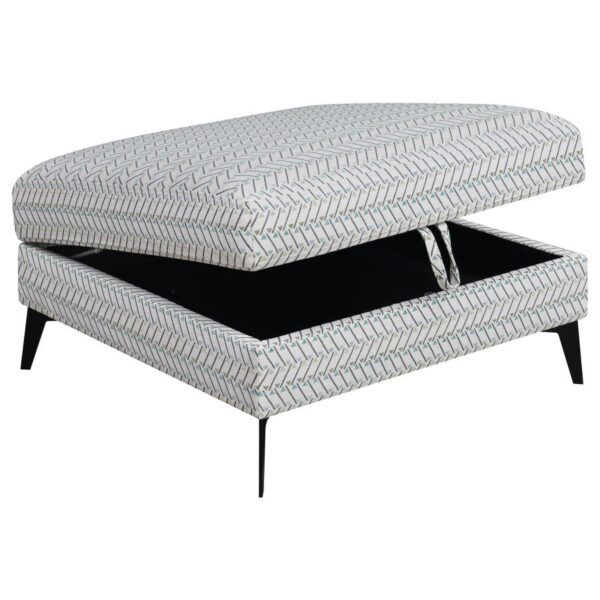 Clint upholstered ottoman with tapered legs multi-color 509807 by coaster furniture 11