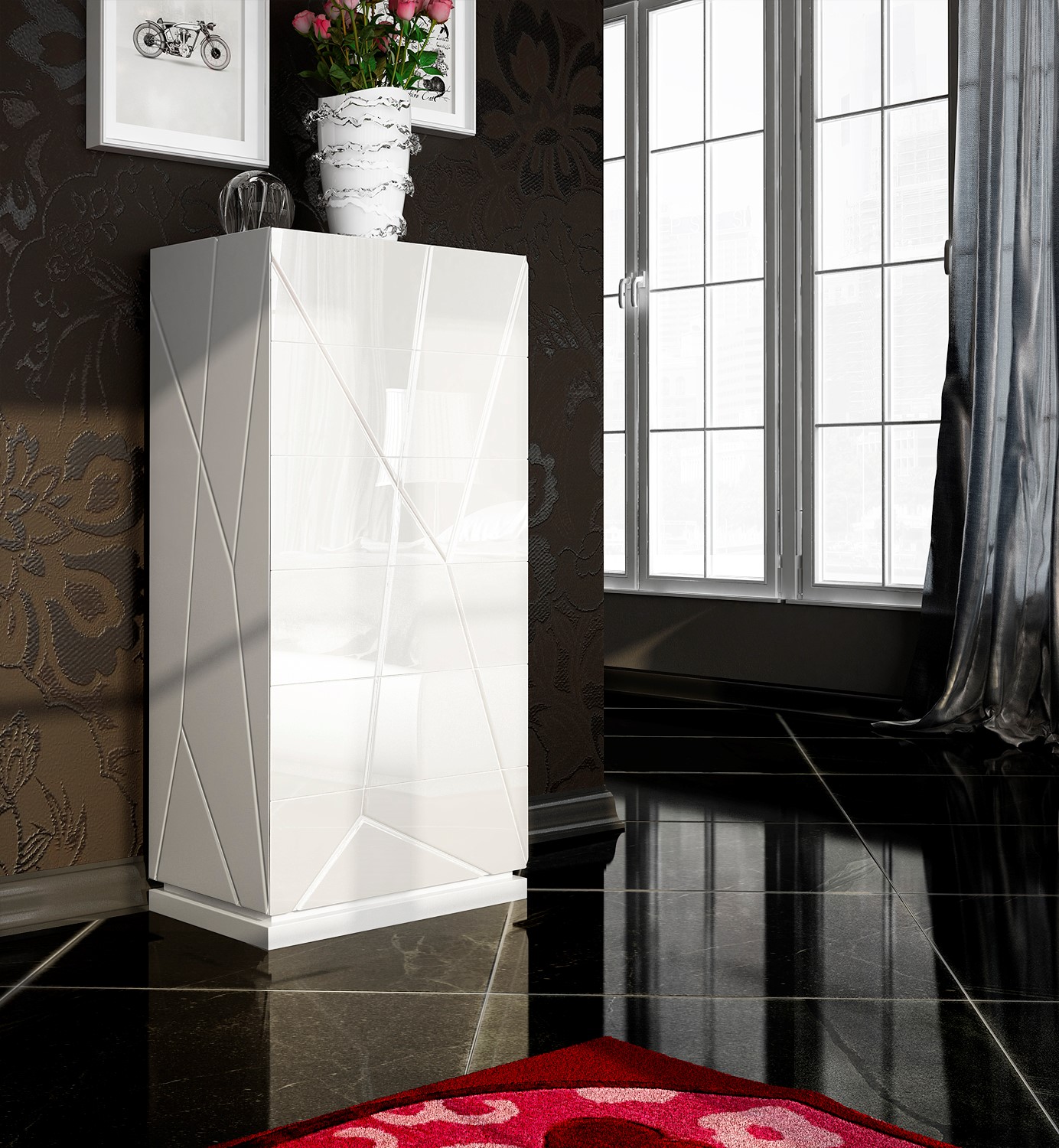 High Gloss Lacquer, Mat KIU Chest p10972 By ESF Furniture
