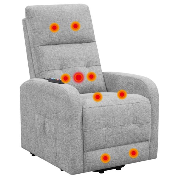 Tufted Upholstered Power Lift Recliner Grey 609402P by Coaster Furniture 20