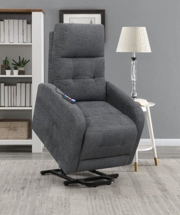 Tufted Upholstered Power Lift Recliner Charcoal 609403P by Coaster Furniture 19