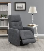 Tufted Upholstered Power Lift Recliner Charcoal 609403P by Coaster Furniture 33