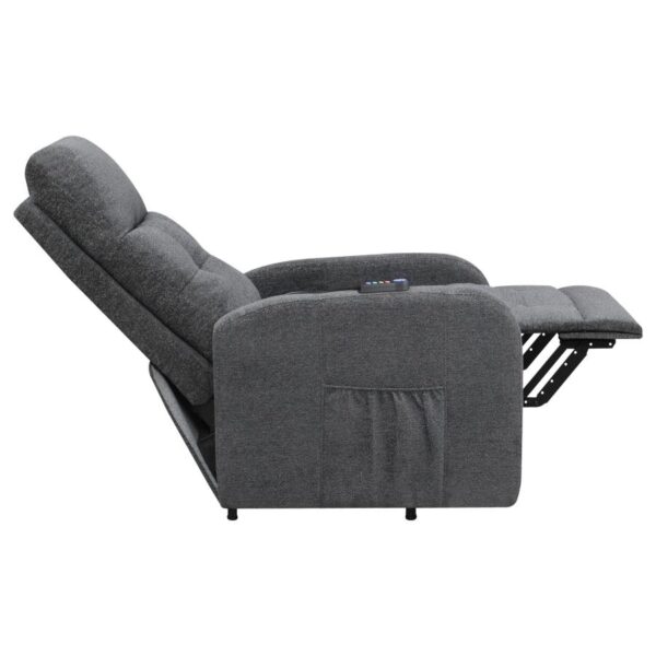 Tufted Upholstered Power Lift Recliner Charcoal 609403P by Coaster Furniture 27