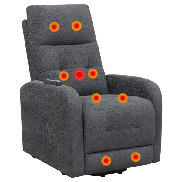 Tufted Upholstered Power Lift Recliner Charcoal 609403P by Coaster Furniture 25