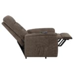 Power Lift Recliner with Storage Pocket Brown 609404P by Coaster Furniture 43
