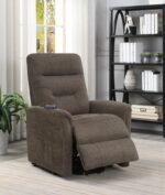 Power Lift Recliner with Storage Pocket Brown 609404P by Coaster Furniture 34