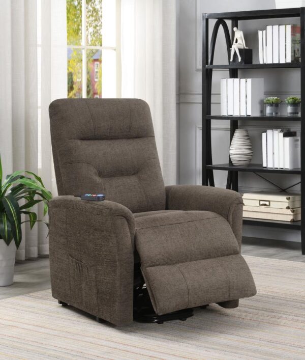 Power Lift Recliner with Storage Pocket Brown 609404P by Coaster Furniture 19