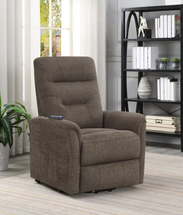 Power Lift Recliner with Storage Pocket Brown 609404P by Coaster Furniture 18
