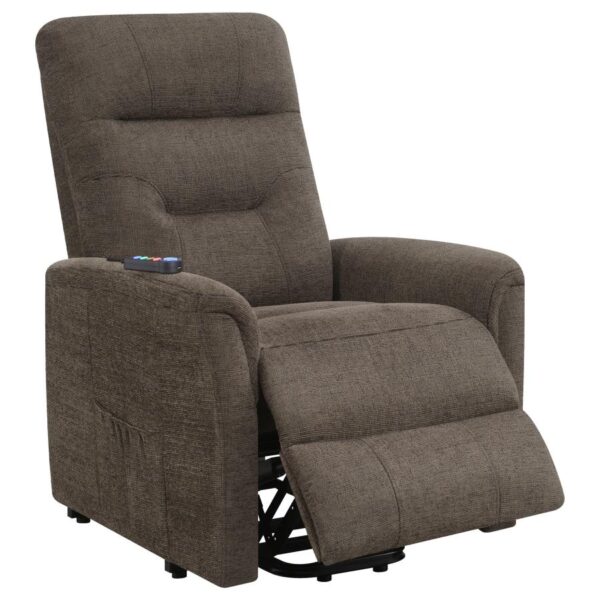 Power Lift Recliner with Storage Pocket Brown 609404P by Coaster Furniture 25