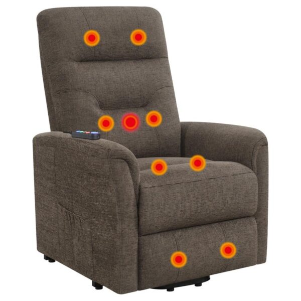 Power Lift Recliner with Storage Pocket Brown 609404P by Coaster Furniture 22