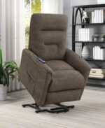 Power Lift Recliner with Storage Pocket Brown 609404P by Coaster Furniture 35