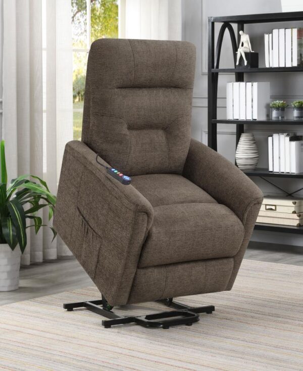 Power Lift Recliner with Storage Pocket Brown 609404P by Coaster Furniture 20