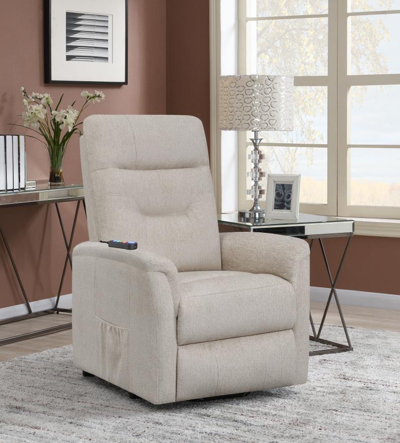 Power Lift Recliner with Storage Pocket Beige 609405P by Coaster Furniture