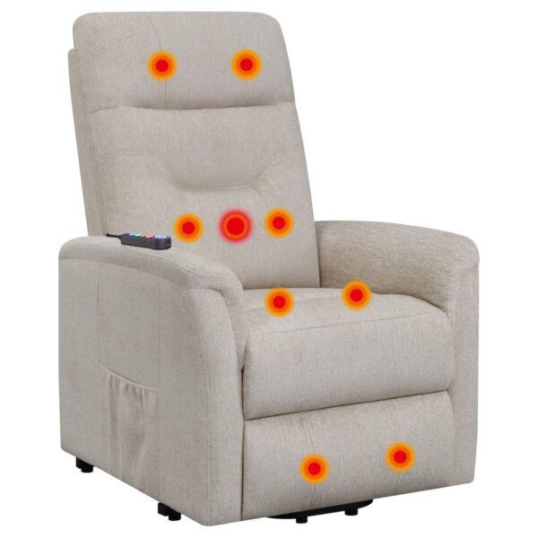 Power Lift Recliner with Storage Pocket Beige 609405P by Coaster Furniture 25