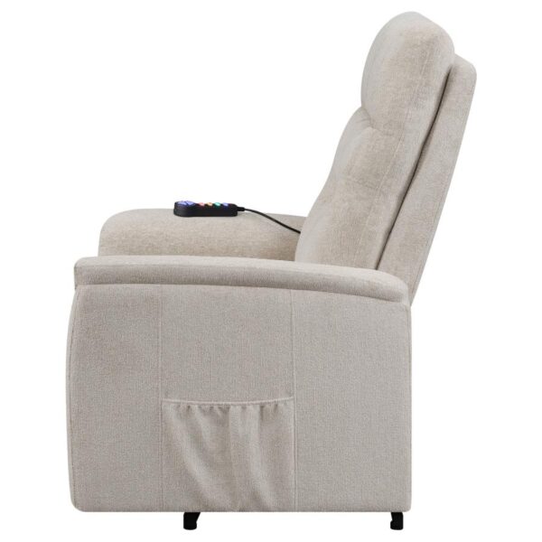 Power Lift Recliner with Storage Pocket Beige 609405P by Coaster Furniture 26