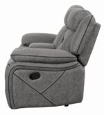 Higgins Pillow Top Arm Motion Loveseat with Console Grey 602262 by Coaster Furniture 22