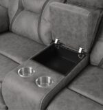 Higgins Pillow Top Arm Motion Loveseat with Console Grey 602262 by Coaster Furniture 24