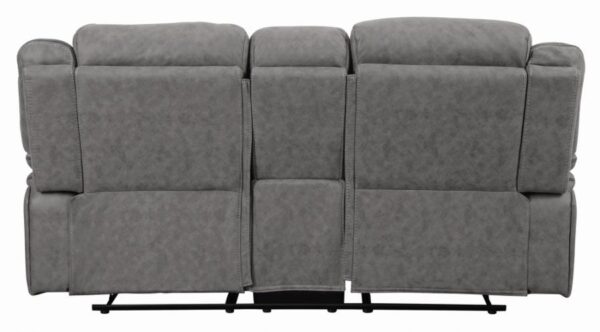 Higgins Pillow Top Arm Motion Loveseat with Console Grey 602262 by Coaster Furniture 13