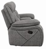 Higgins Pillow Top Arm Motion Loveseat with Console Grey 602262 by Coaster Furniture 23