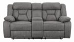 Higgins Pillow Top Arm Motion Loveseat with Console Grey 602262 by Coaster Furniture 20
