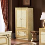 High Gloss Lacquer Aida Ivory 2 Door Wardrobe i23996 By ESF Furniture 11
