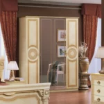 High Gloss Lacquer Aida Ivory 4 Door Wardrobe i23997 By ESF Furniture 9