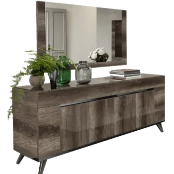 High Gloss Lacquer Medea Buffet with Mirror