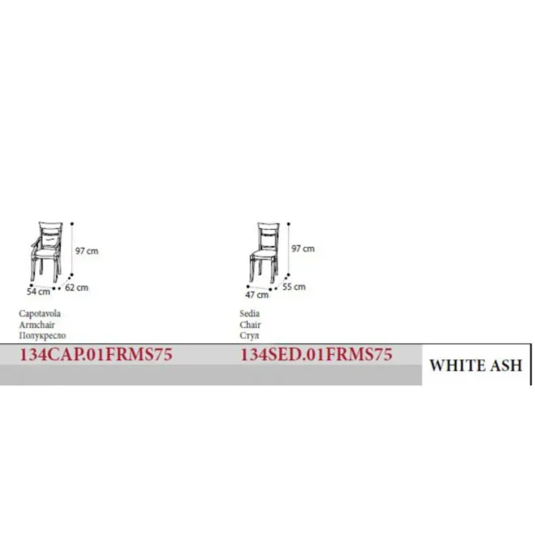 Treviso Chairs White Ash