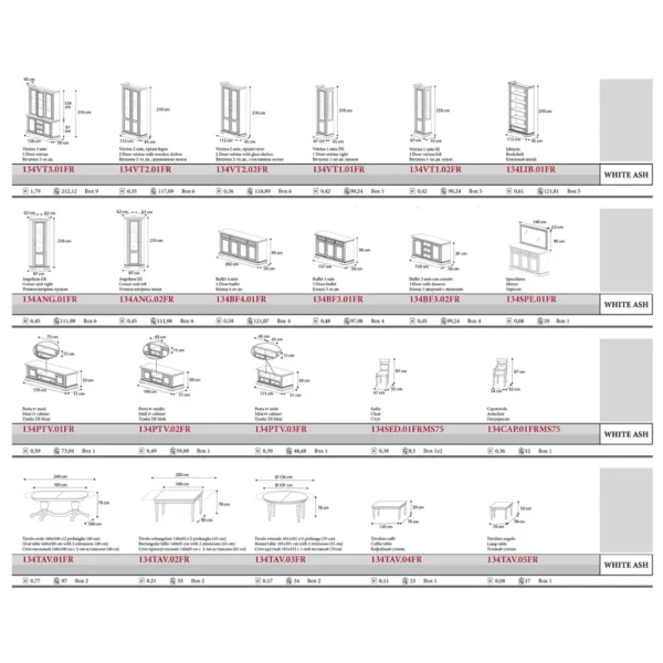 Treviso White Ash Tables