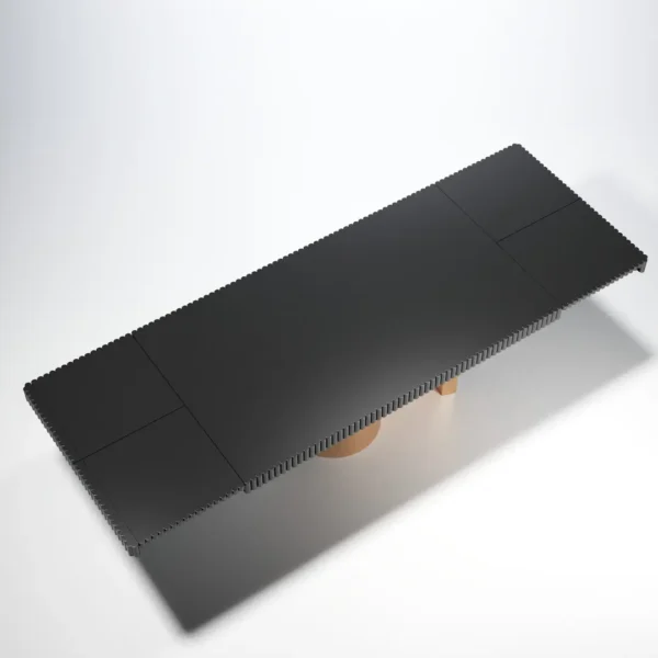 Shiny Wave Dining Table Dark Grey