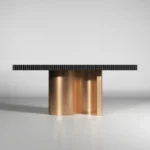 Shiny Wave Dining Table Dark Grey